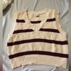 Sincerely Jules Cream and Brown Striped Tank Top